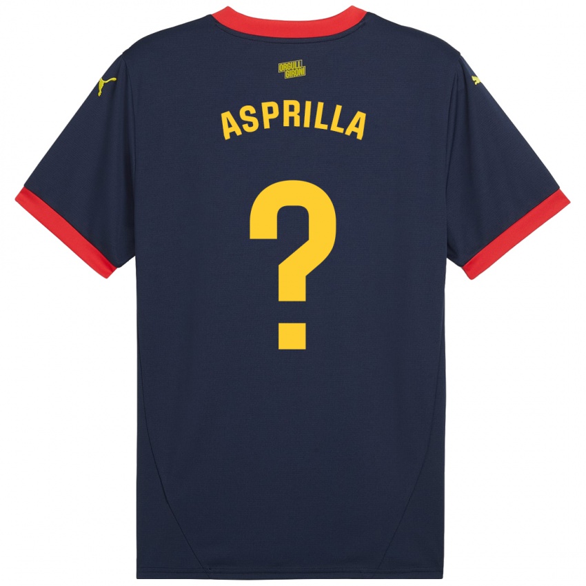 Niño Camiseta Yáser Asprilla #0 Azul Marino Rojo 2ª Equipación 2024/25 La Camisa Chile