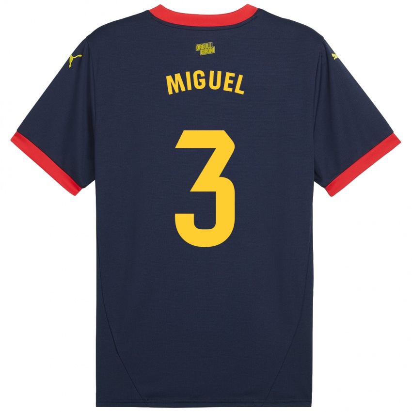 Niño Camiseta Miguel Gutierrez #3 Azul Marino Rojo 2ª Equipación 2024/25 La Camisa Chile