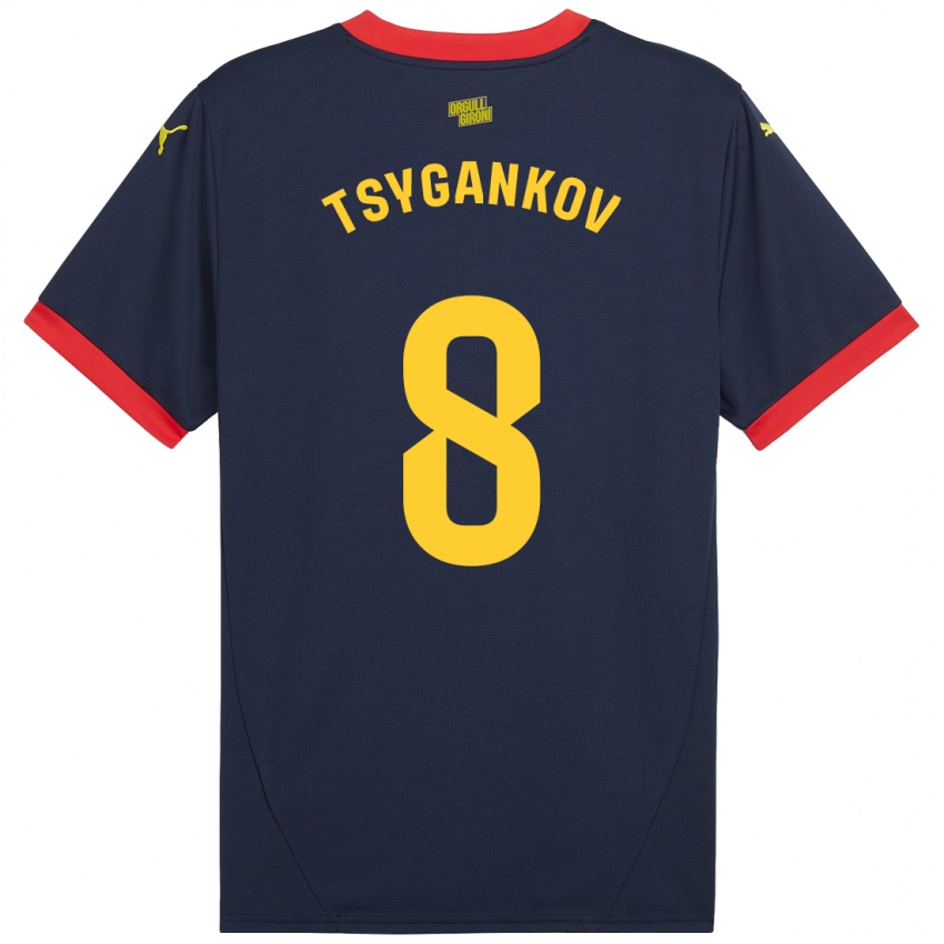 Niño Camiseta Viktor Tsygankov #8 Azul Marino Rojo 2ª Equipación 2024/25 La Camisa Chile