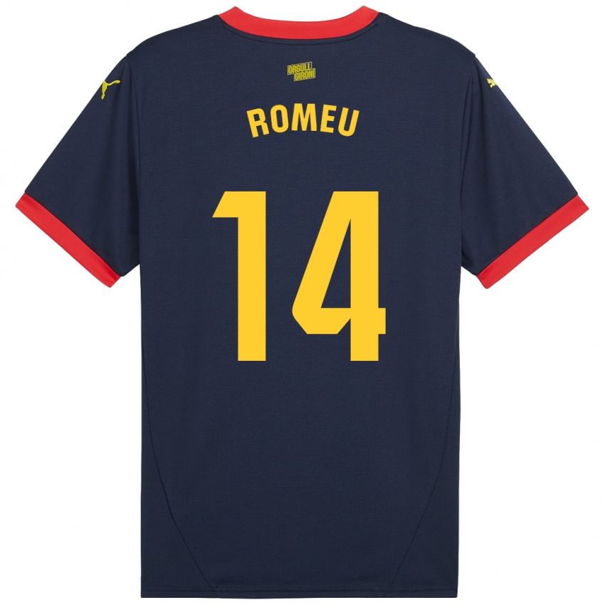 Niño Camiseta Oriol Romeu #14 Azul Marino Rojo 2ª Equipación 2024/25 La Camisa Chile