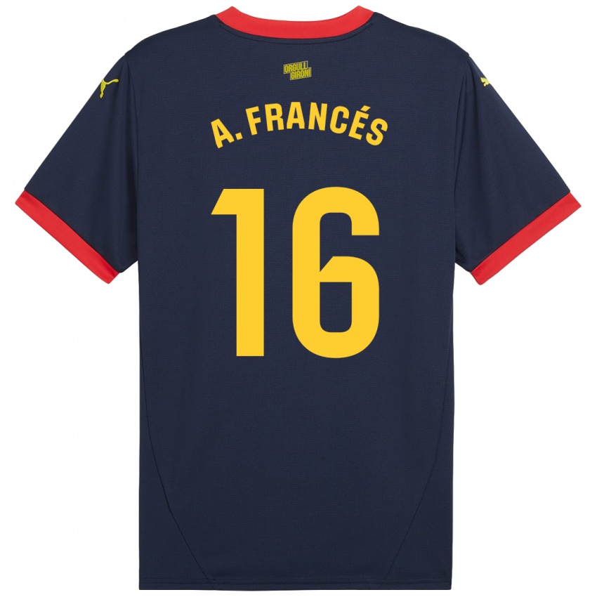 Niño Camiseta Alejandro Francés #16 Azul Marino Rojo 2ª Equipación 2024/25 La Camisa Chile