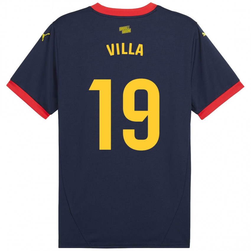 Niño Camiseta Toni Villa #19 Azul Marino Rojo 2ª Equipación 2024/25 La Camisa Chile