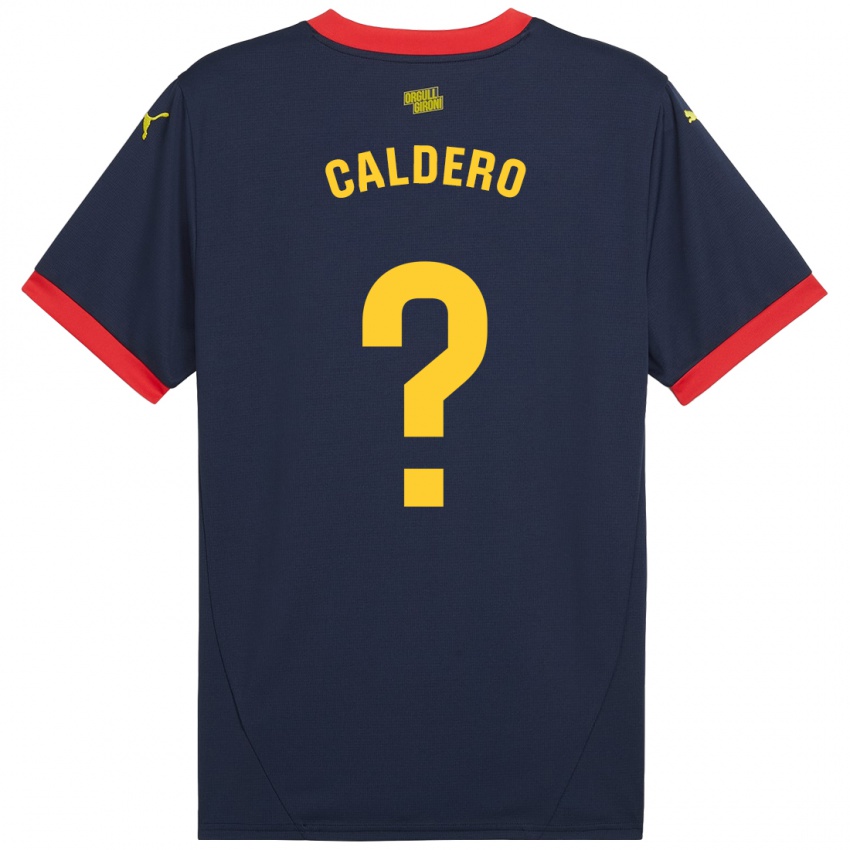 Niño Camiseta Nil Caldero #0 Azul Marino Rojo 2ª Equipación 2024/25 La Camisa Chile