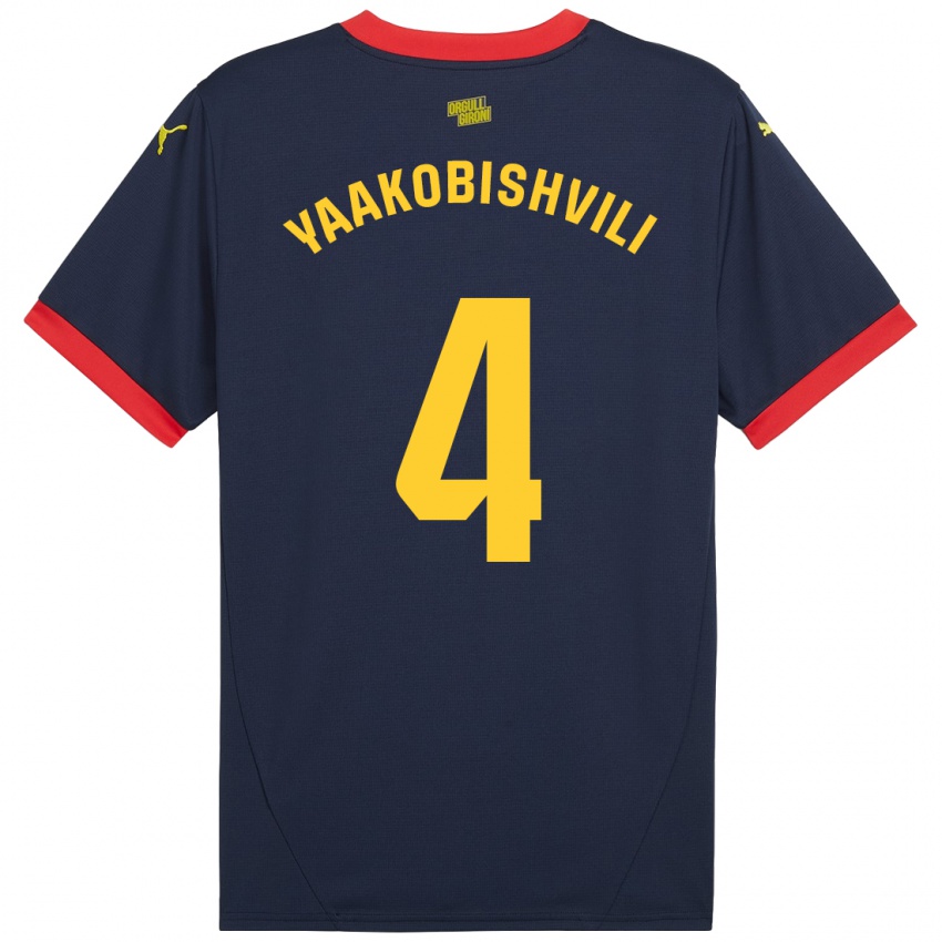 Niño Camiseta Antal Yaakobishvili #4 Azul Marino Rojo 2ª Equipación 2024/25 La Camisa Chile