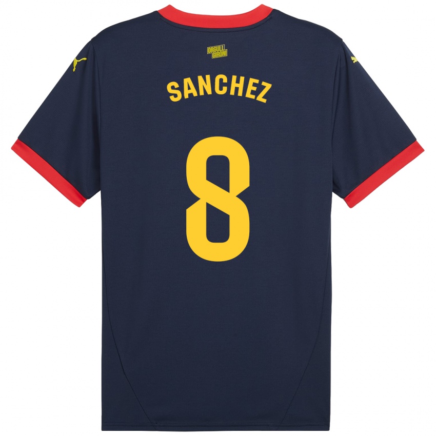 Niño Camiseta Miguel Ángel Sánchez #8 Azul Marino Rojo 2ª Equipación 2024/25 La Camisa Chile