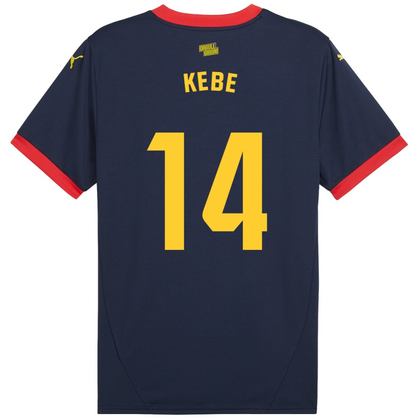 Niño Camiseta Moussa Kébé #14 Azul Marino Rojo 2ª Equipación 2024/25 La Camisa Chile