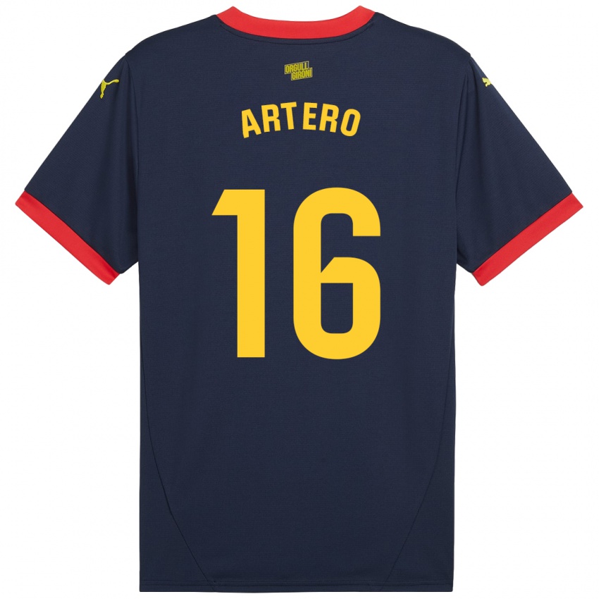 Niño Camiseta Ricard Artero #16 Azul Marino Rojo 2ª Equipación 2024/25 La Camisa Chile