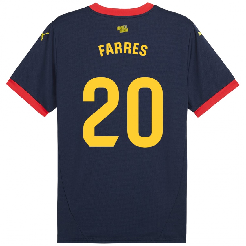 Niño Camiseta Biel Farrés #20 Azul Marino Rojo 2ª Equipación 2024/25 La Camisa Chile