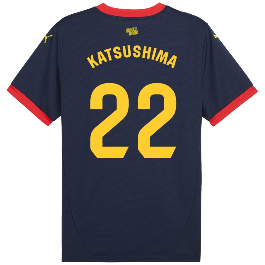 Niño Camiseta Shinnosuke Katsushima #22 Azul Marino Rojo 2ª Equipación 2024/25 La Camisa Chile