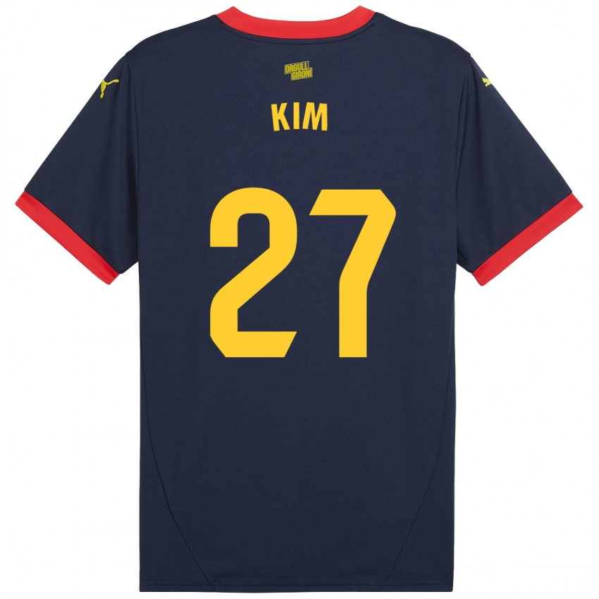 Niño Camiseta Min-Su Kim #27 Azul Marino Rojo 2ª Equipación 2024/25 La Camisa Chile