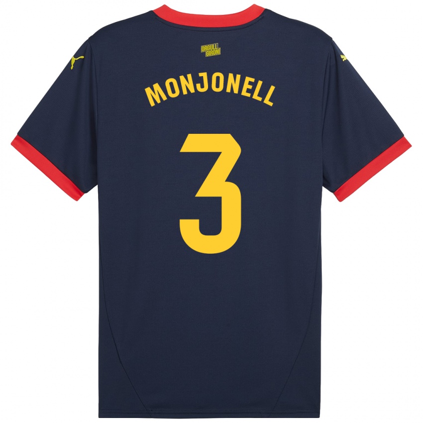 Niño Camiseta Eric Monjonell #3 Azul Marino Rojo 2ª Equipación 2024/25 La Camisa Chile