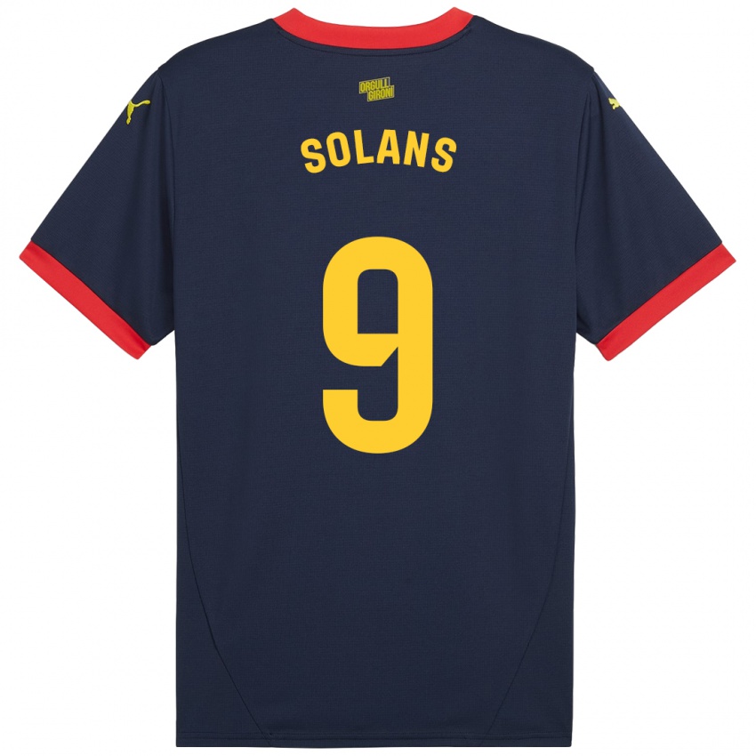 Niño Camiseta Sergi Solans #9 Azul Marino Rojo 2ª Equipación 2024/25 La Camisa Chile