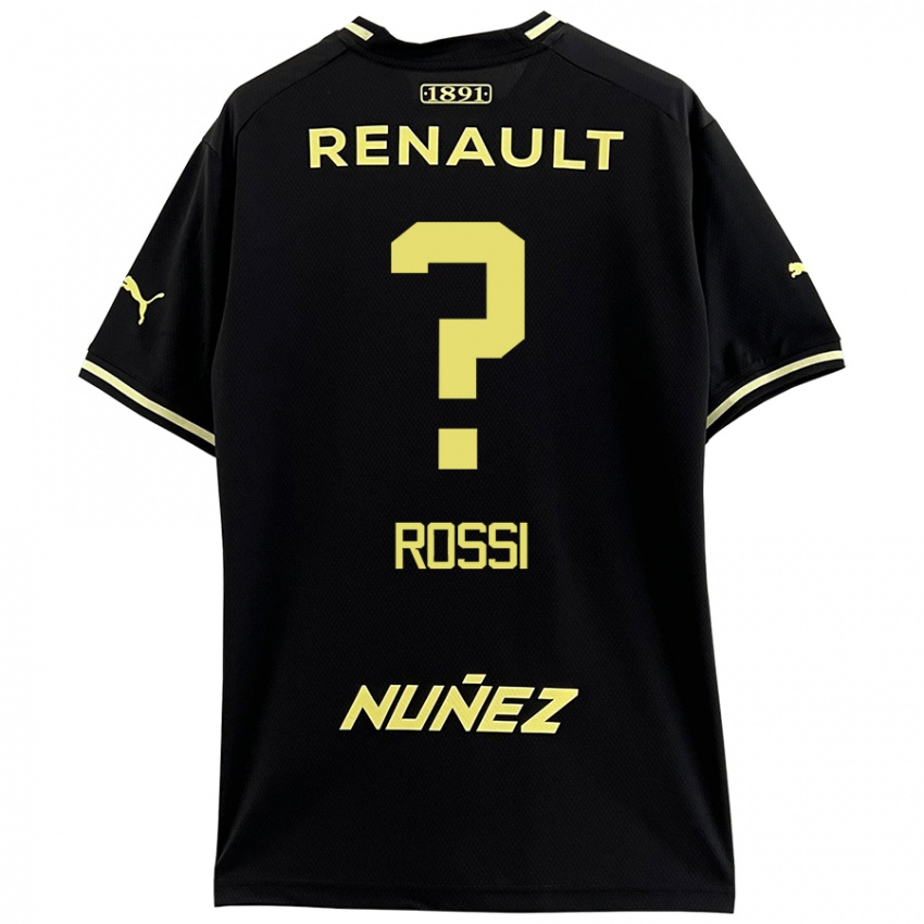 Niño Camiseta Nicolás Rossi #0 Negro Amarillo 2ª Equipación 2024/25 La Camisa Chile