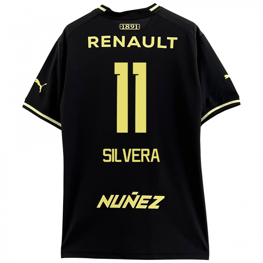 Niño Camiseta Maximiliano Silvera #11 Negro Amarillo 2ª Equipación 2024/25 La Camisa Chile