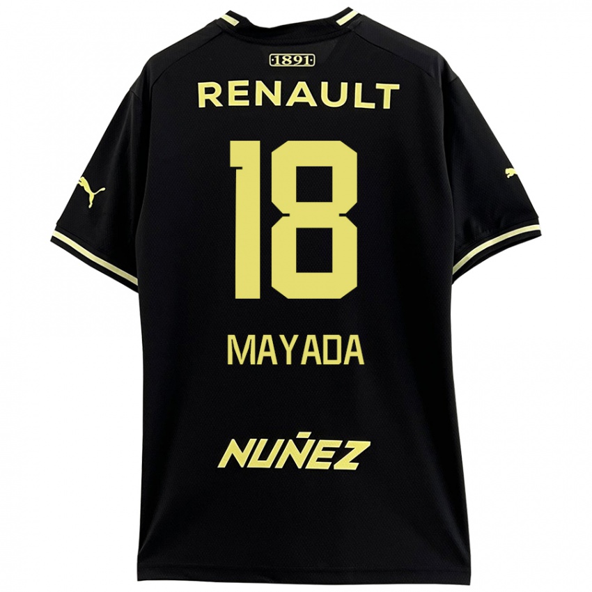 Niño Camiseta Camilo Mayada #18 Negro Amarillo 2ª Equipación 2024/25 La Camisa Chile