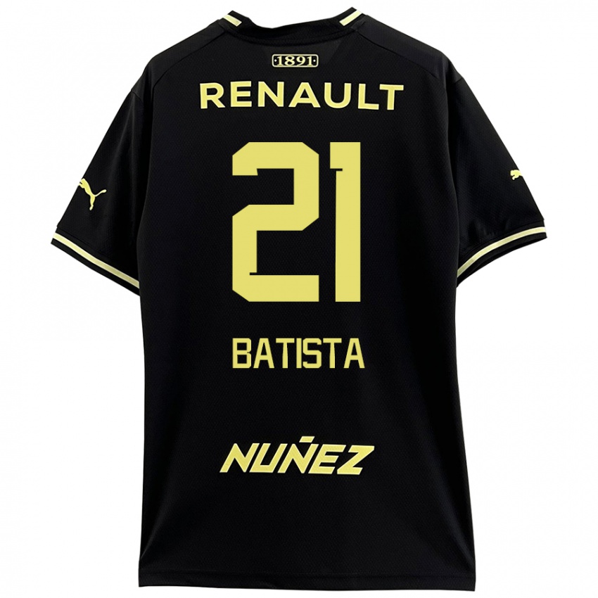 Niño Camiseta Facundo Batista #21 Negro Amarillo 2ª Equipación 2024/25 La Camisa Chile