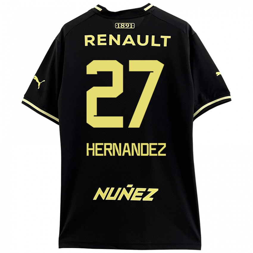 Niño Camiseta Lucas Hernández #27 Negro Amarillo 2ª Equipación 2024/25 La Camisa Chile