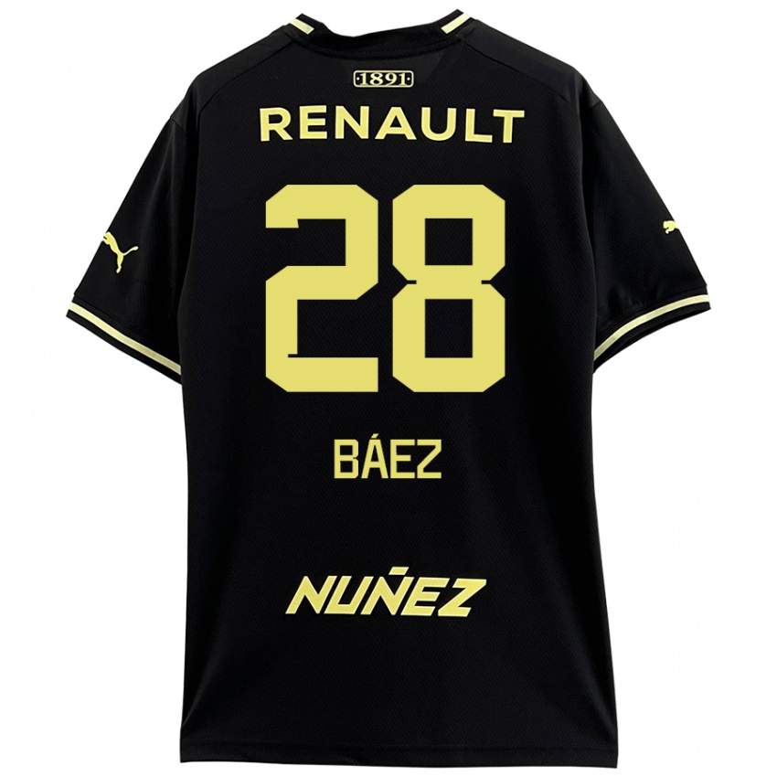 Niño Camiseta Jaime Báez #28 Negro Amarillo 2ª Equipación 2024/25 La Camisa Chile