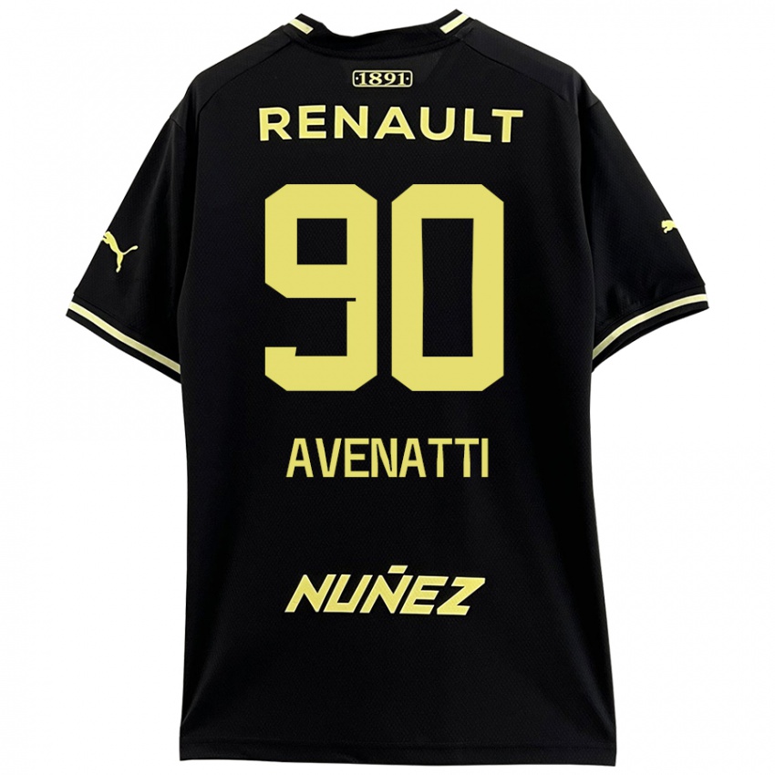 Niño Camiseta Felipe Avenatti #90 Negro Amarillo 2ª Equipación 2024/25 La Camisa Chile