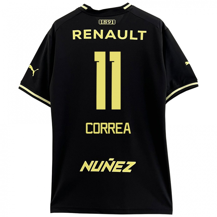 Niño Camiseta Franco Correa #11 Negro Amarillo 2ª Equipación 2024/25 La Camisa Chile