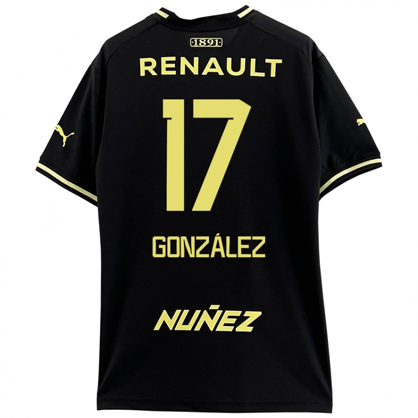 Niño Camiseta Luciano González #17 Negro Amarillo 2ª Equipación 2024/25 La Camisa Chile