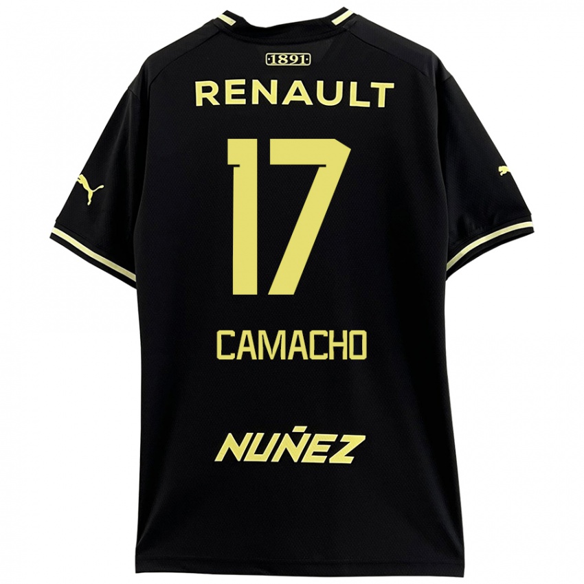 Niño Camiseta Sebastián Camacho #17 Negro Amarillo 2ª Equipación 2024/25 La Camisa Chile