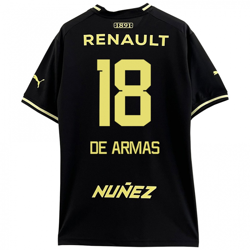 Niño Camiseta Nahuel De Armas #18 Negro Amarillo 2ª Equipación 2024/25 La Camisa Chile