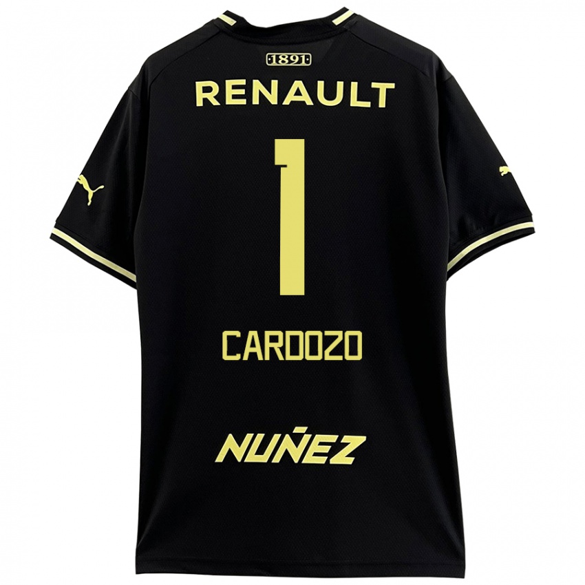 Niño Camiseta Thiago Cardozo #1 Negro Amarillo 2ª Equipación 2024/25 La Camisa Chile