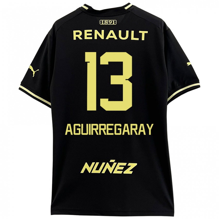 Niño Camiseta Matías Aguirregaray #13 Negro Amarillo 2ª Equipación 2024/25 La Camisa Chile