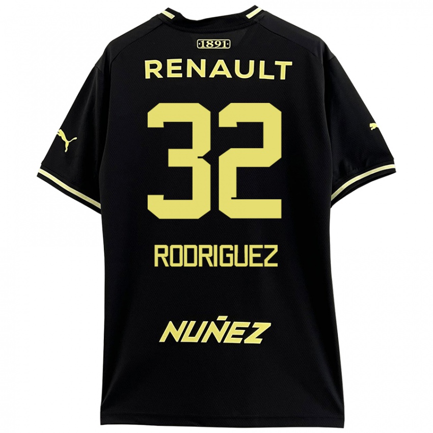 Niño Camiseta Randall Rodríguez #32 Negro Amarillo 2ª Equipación 2024/25 La Camisa Chile