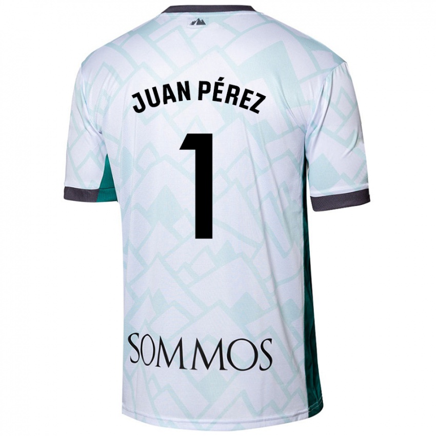 Niño Camiseta Juan Pérez #1 Blanco Verde 2ª Equipación 2024/25 La Camisa Chile