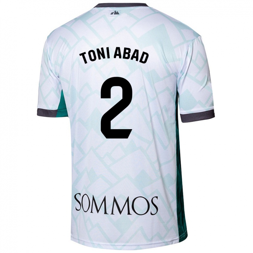 Niño Camiseta Toni Abad #2 Blanco Verde 2ª Equipación 2024/25 La Camisa Chile