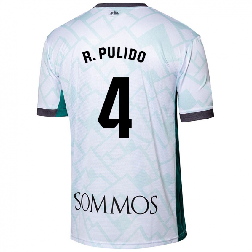 Niño Camiseta Rubén Pulido #4 Blanco Verde 2ª Equipación 2024/25 La Camisa Chile