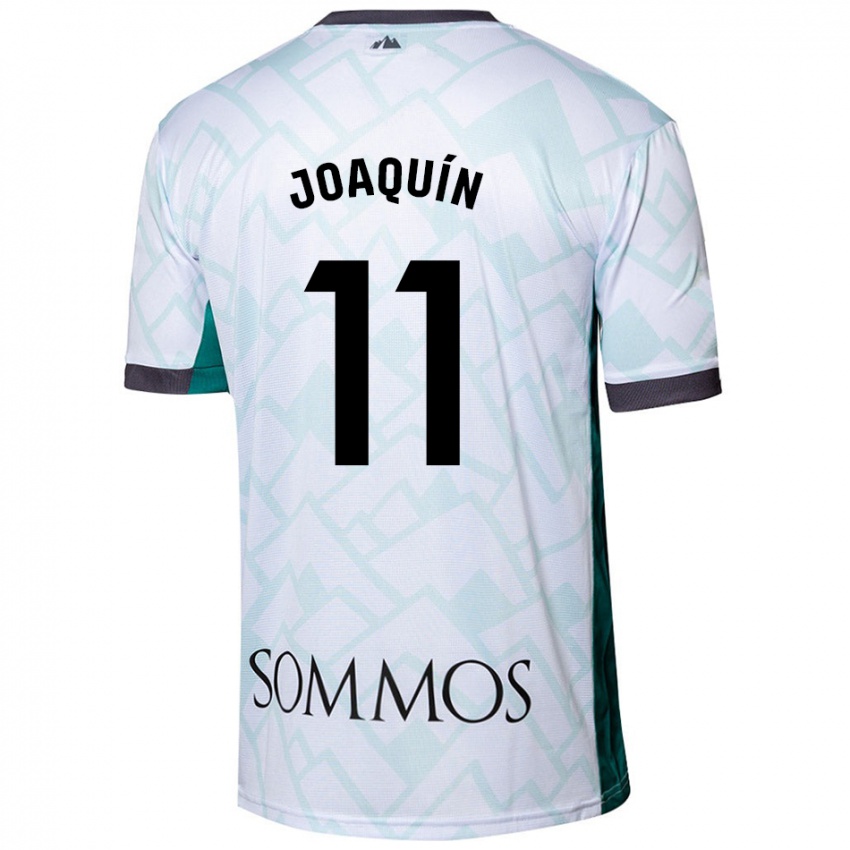 Niño Camiseta Joaquin Munoz #11 Blanco Verde 2ª Equipación 2024/25 La Camisa Chile