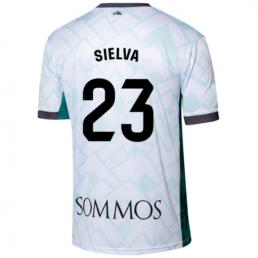 Niño Camiseta Óscar Sielva #23 Blanco Verde 2ª Equipación 2024/25 La Camisa Chile