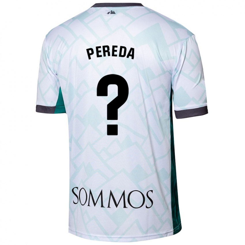 Niño Camiseta Adrián Pereda #0 Blanco Verde 2ª Equipación 2024/25 La Camisa Chile