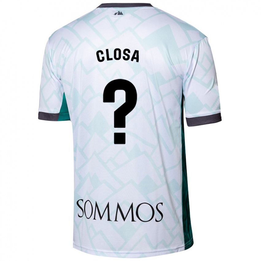 Niño Camiseta Marc Closa #0 Blanco Verde 2ª Equipación 2024/25 La Camisa Chile