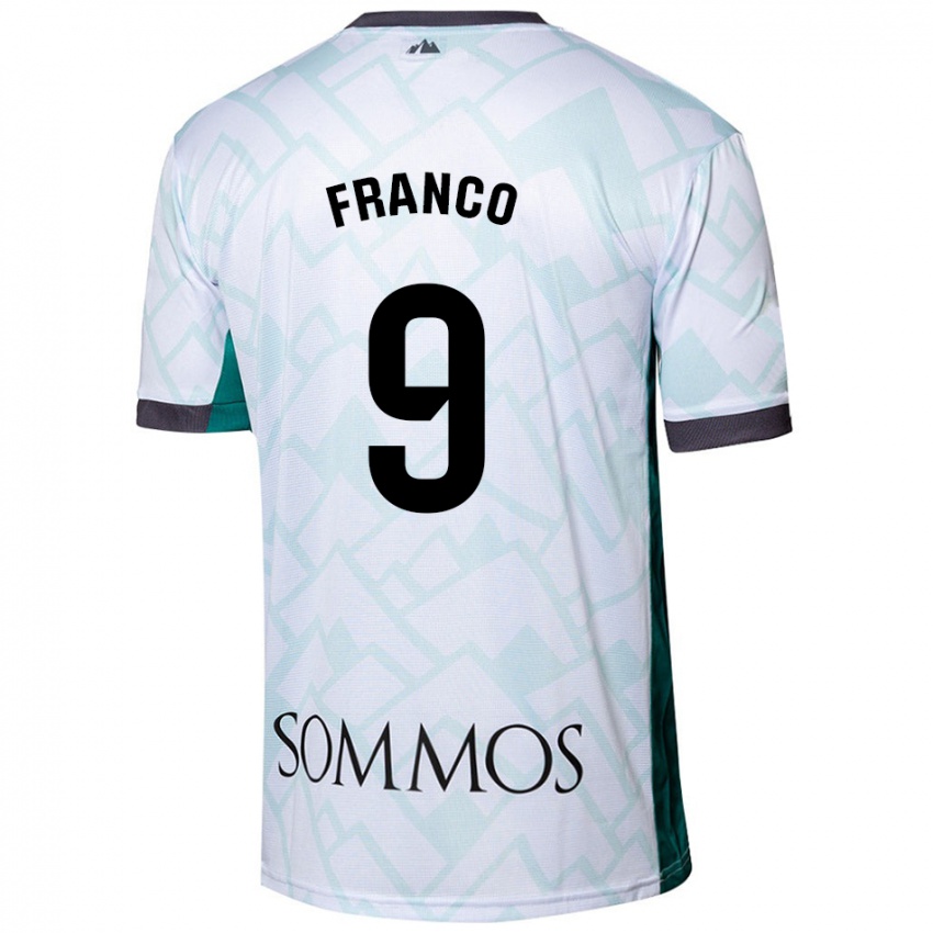 Niño Camiseta Santi Franco #9 Blanco Verde 2ª Equipación 2024/25 La Camisa Chile