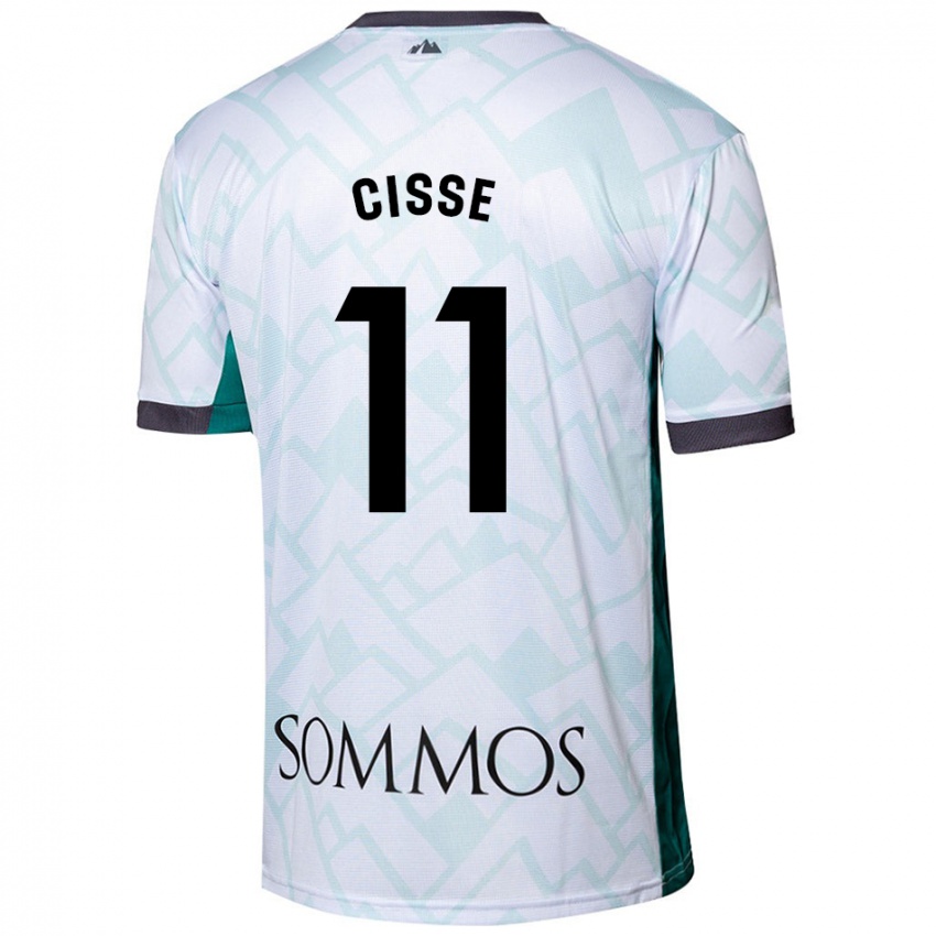 Niño Camiseta Bakary Cissé #11 Blanco Verde 2ª Equipación 2024/25 La Camisa Chile