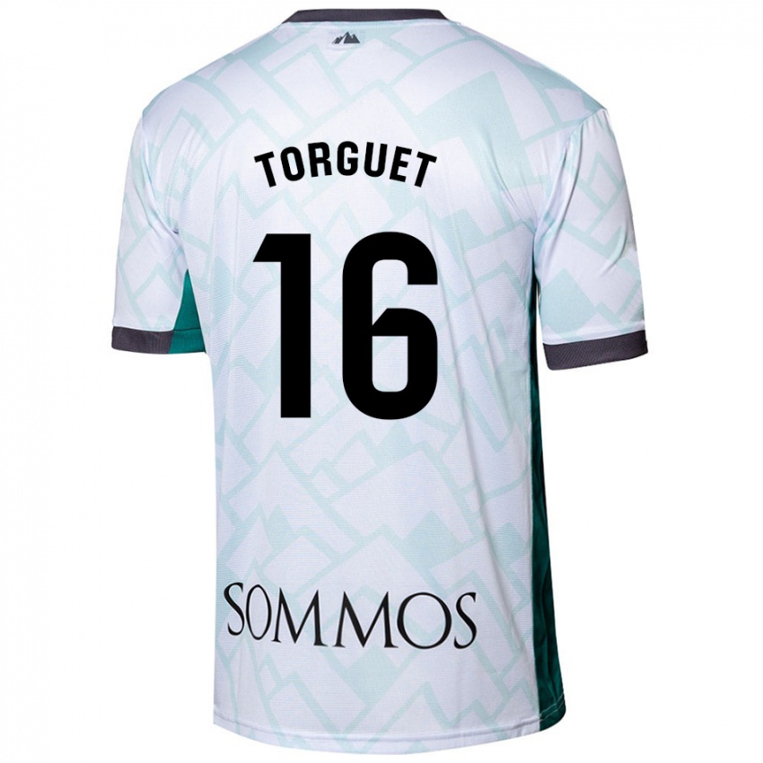 Niño Camiseta Miguel Torguet #16 Blanco Verde 2ª Equipación 2024/25 La Camisa Chile