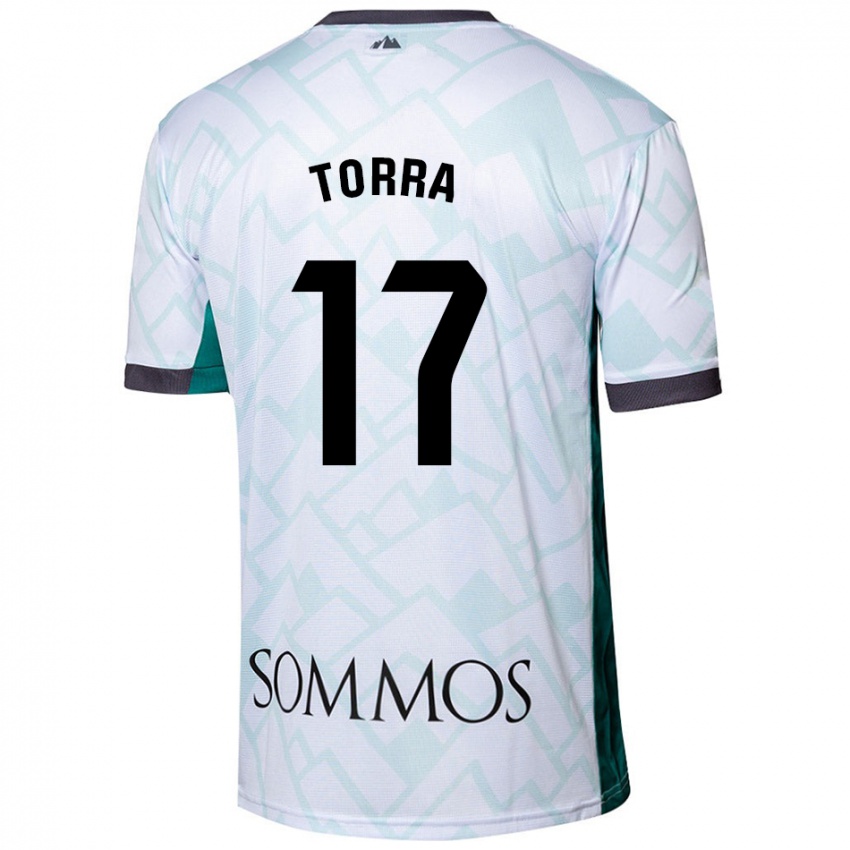 Niño Camiseta Marc Torra #17 Blanco Verde 2ª Equipación 2024/25 La Camisa Chile