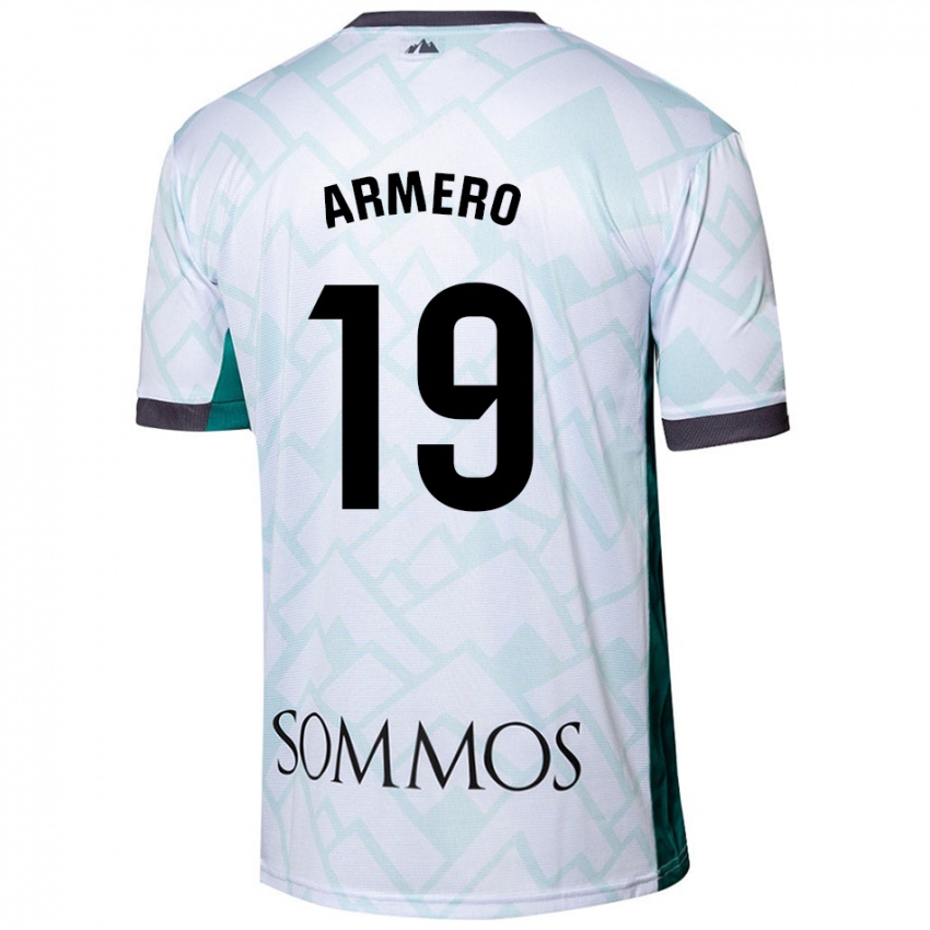 Niño Camiseta Sergi Armero #19 Blanco Verde 2ª Equipación 2024/25 La Camisa Chile