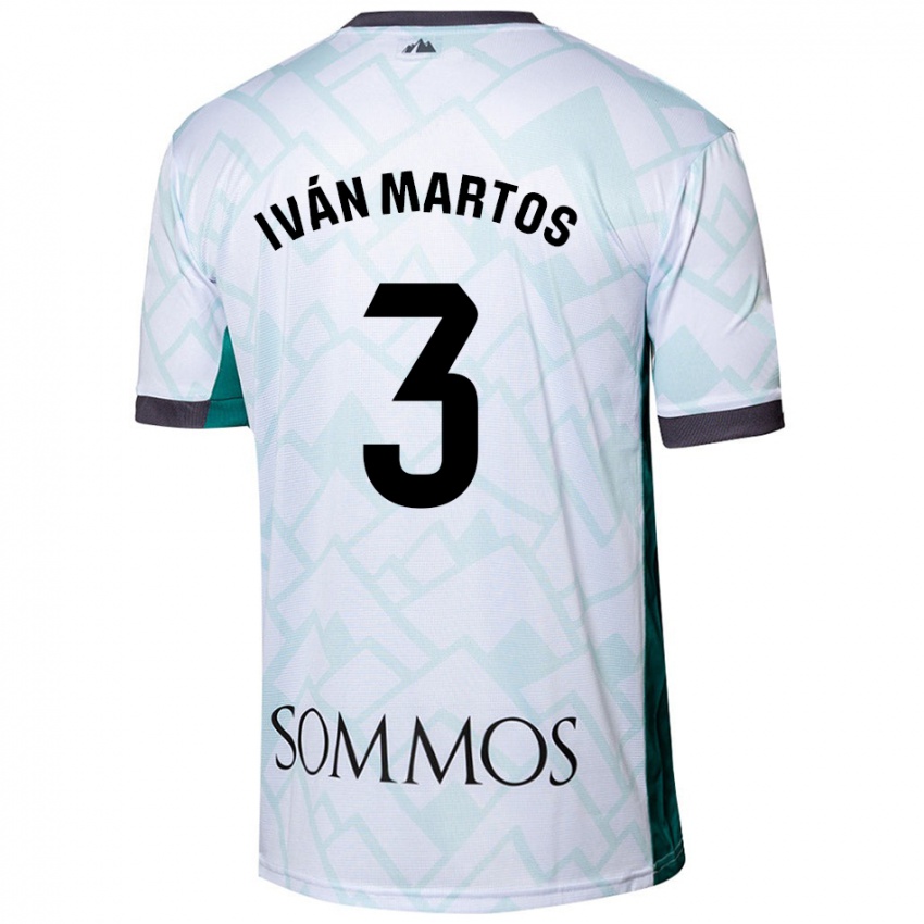 Niño Camiseta Iván Martos #3 Blanco Verde 2ª Equipación 2024/25 La Camisa Chile