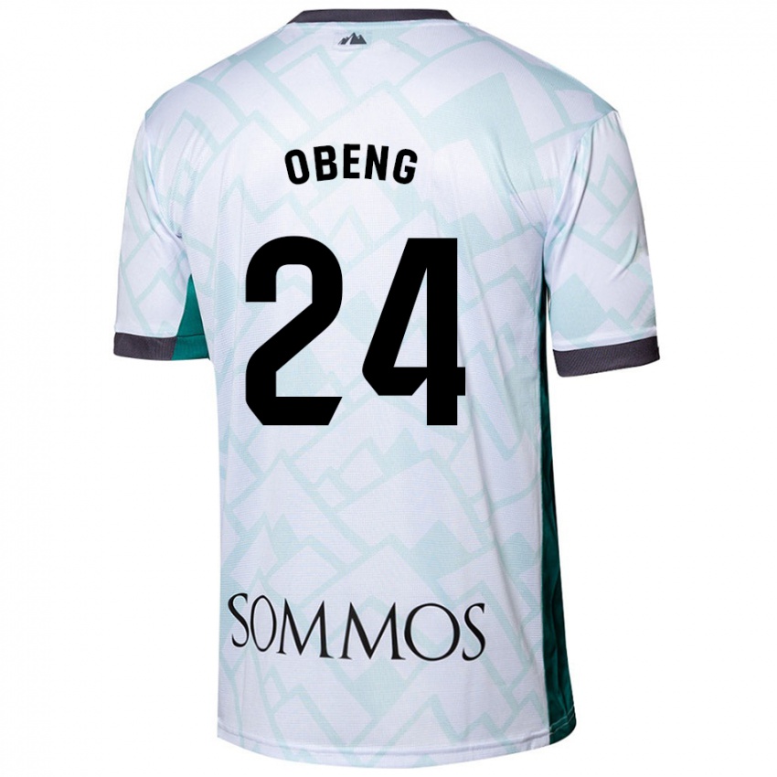 Niño Camiseta Samuel Obeng #24 Blanco Verde 2ª Equipación 2024/25 La Camisa Chile