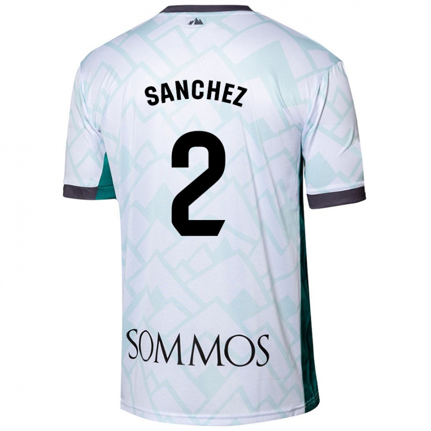 Niño Camiseta Paz Sánchez #2 Blanco Verde 2ª Equipación 2024/25 La Camisa Chile