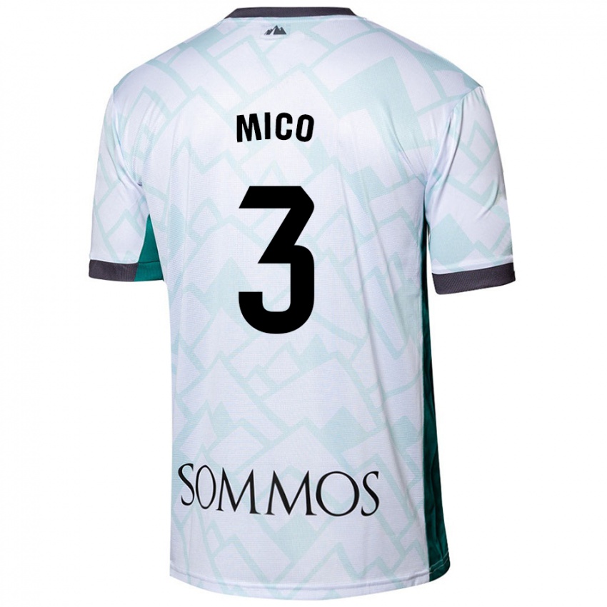 Niño Camiseta Sara Micó #3 Blanco Verde 2ª Equipación 2024/25 La Camisa Chile