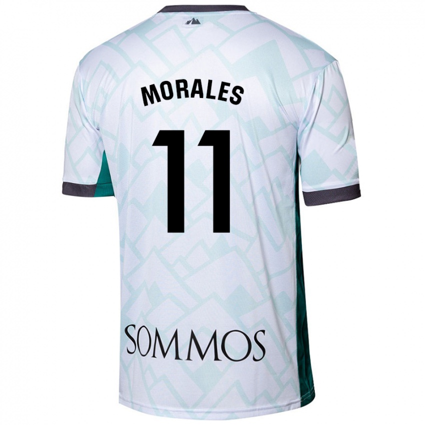 Niño Camiseta Carolina Morales #11 Blanco Verde 2ª Equipación 2024/25 La Camisa Chile