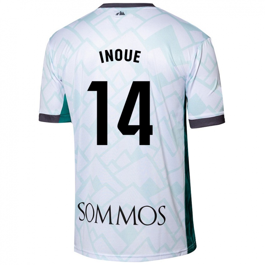 Niño Camiseta Moe Inoue #14 Blanco Verde 2ª Equipación 2024/25 La Camisa Chile