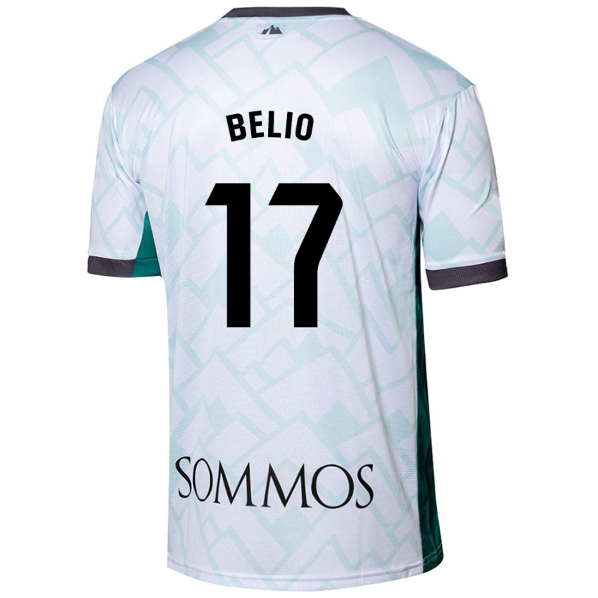 Niño Camiseta Marta Belio #17 Blanco Verde 2ª Equipación 2024/25 La Camisa Chile