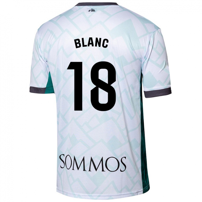 Niño Camiseta Laia Blanc #18 Blanco Verde 2ª Equipación 2024/25 La Camisa Chile